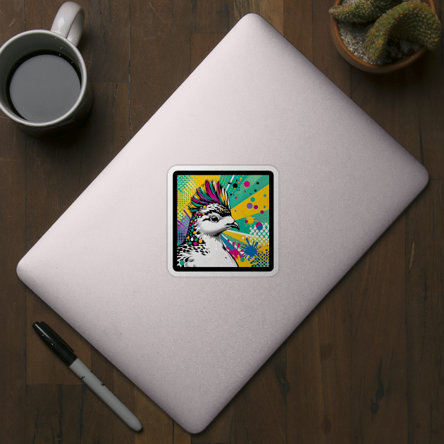 Pop Art Ptarmigan - Alpine Avian Fashion Statement by PawPopArt